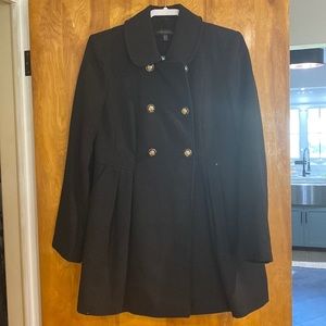 Adorable Womens Black double breasted pea coat (Size 10)